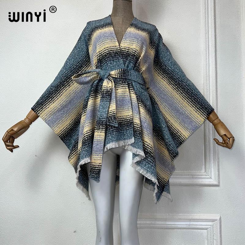 Street Fashion Kimono - Зимняя куртка WINYI для женщин, Свободное
