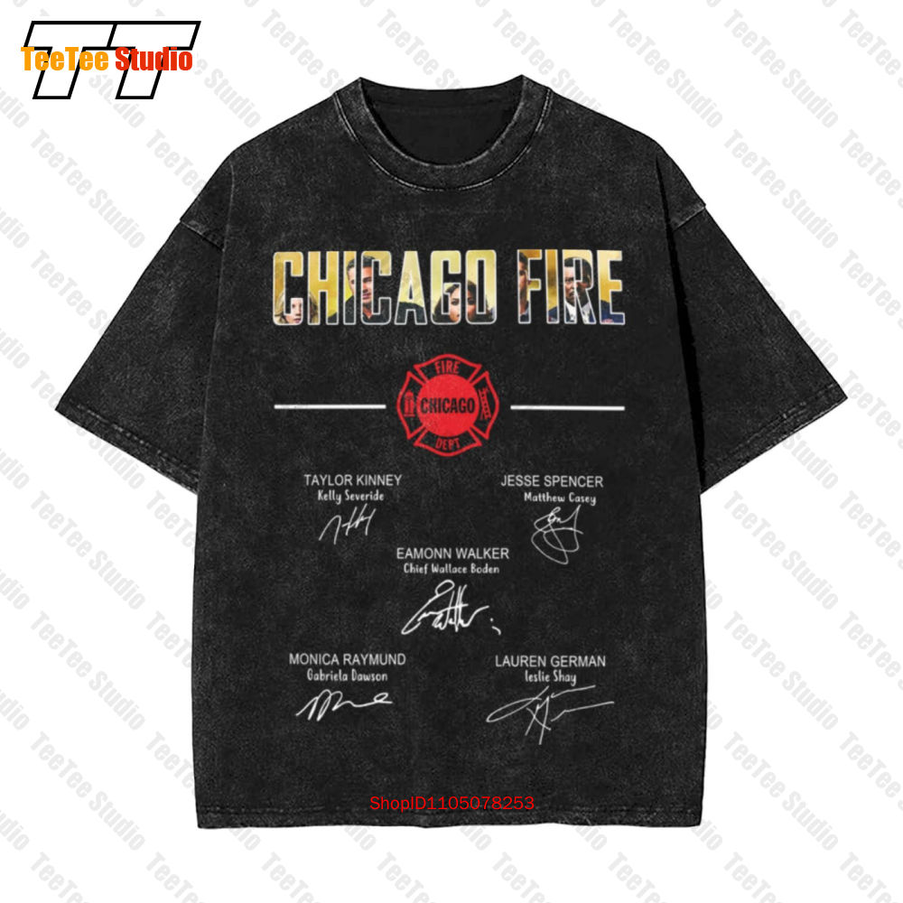 Street Fashion Chicago - Винтажная футболка большого размера Chicago Fire