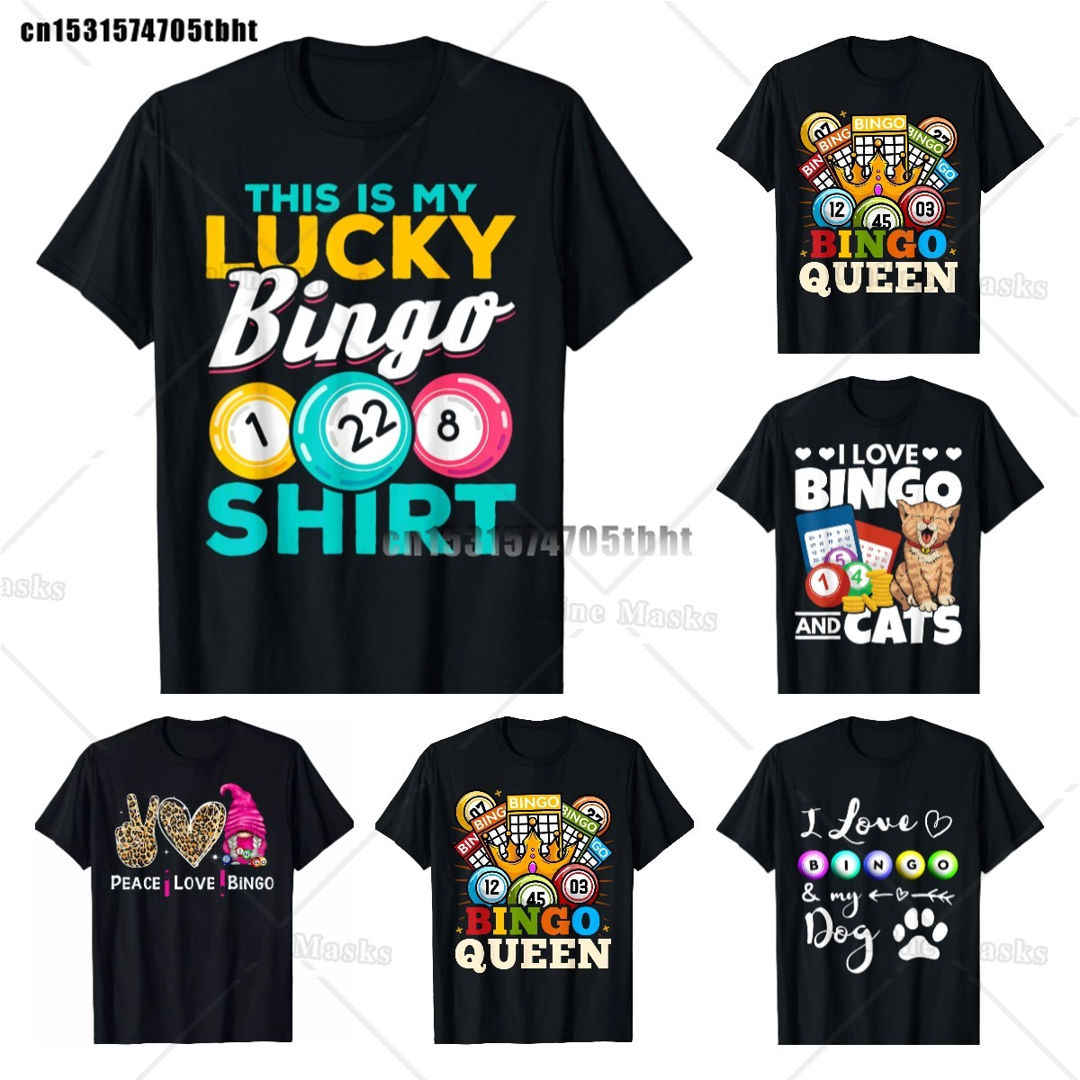 Queen Street Fashion - Женская рубашка сумасшедшего бинго, забавная рубашка