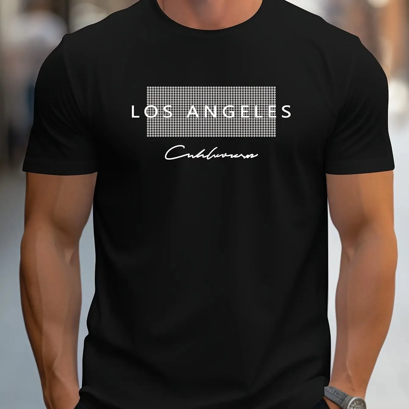 Street Fashion Los Angeles - Летняя мужская повседневная свободная футболка с