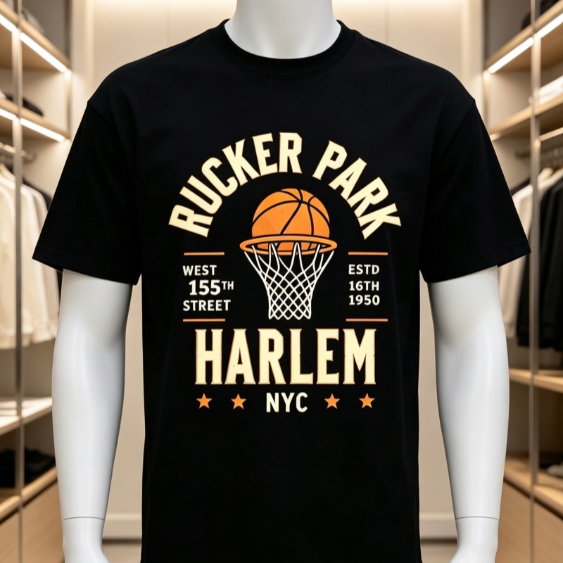 Street Fashion Nyc - Ретро-принт уличного баскетбола Rucker Park Harlem