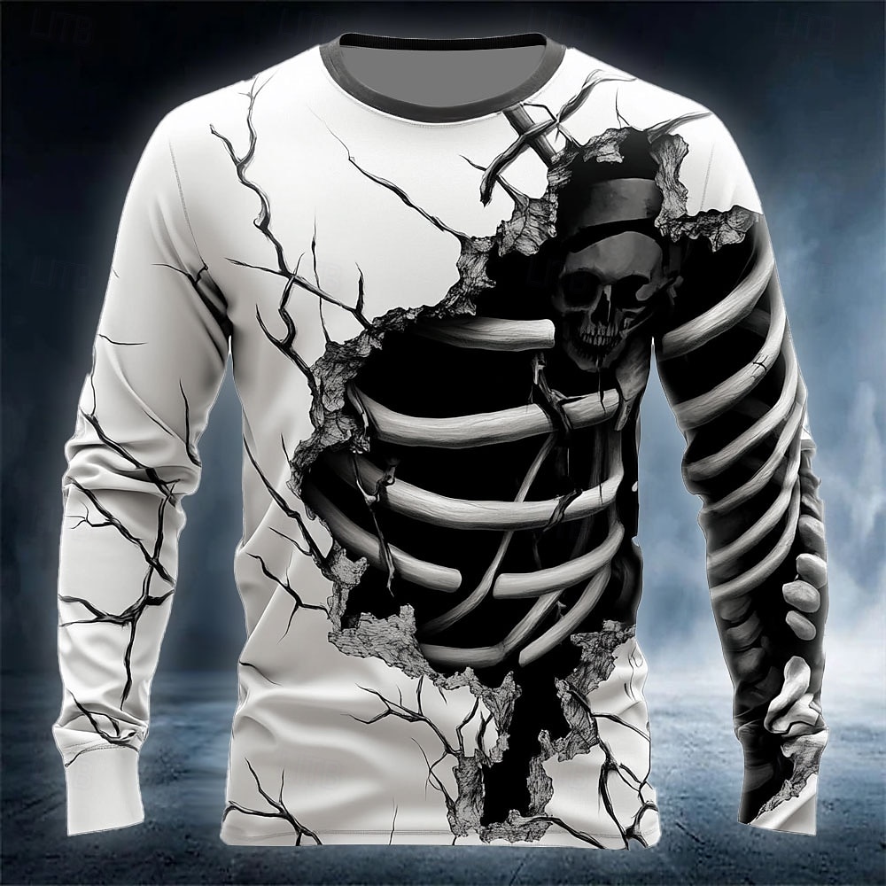 Street Fashion For Man - Забавная мужская футболка с 3D-принтом черепа,