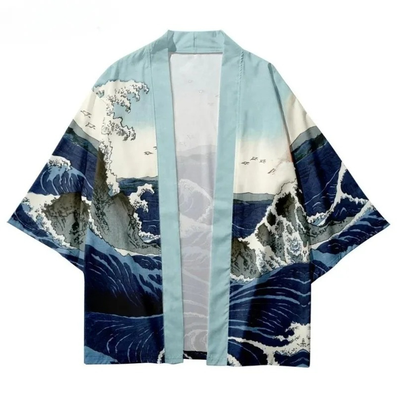 Модный кимоно с волнистым прин – обзор и цена Street Fashion Kimono