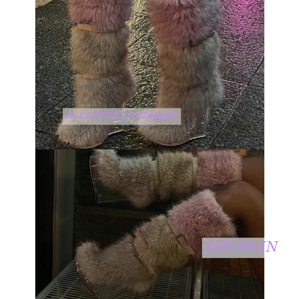 Зимние меховые прозрачные боти – обзор и цена Street Fashion Winter