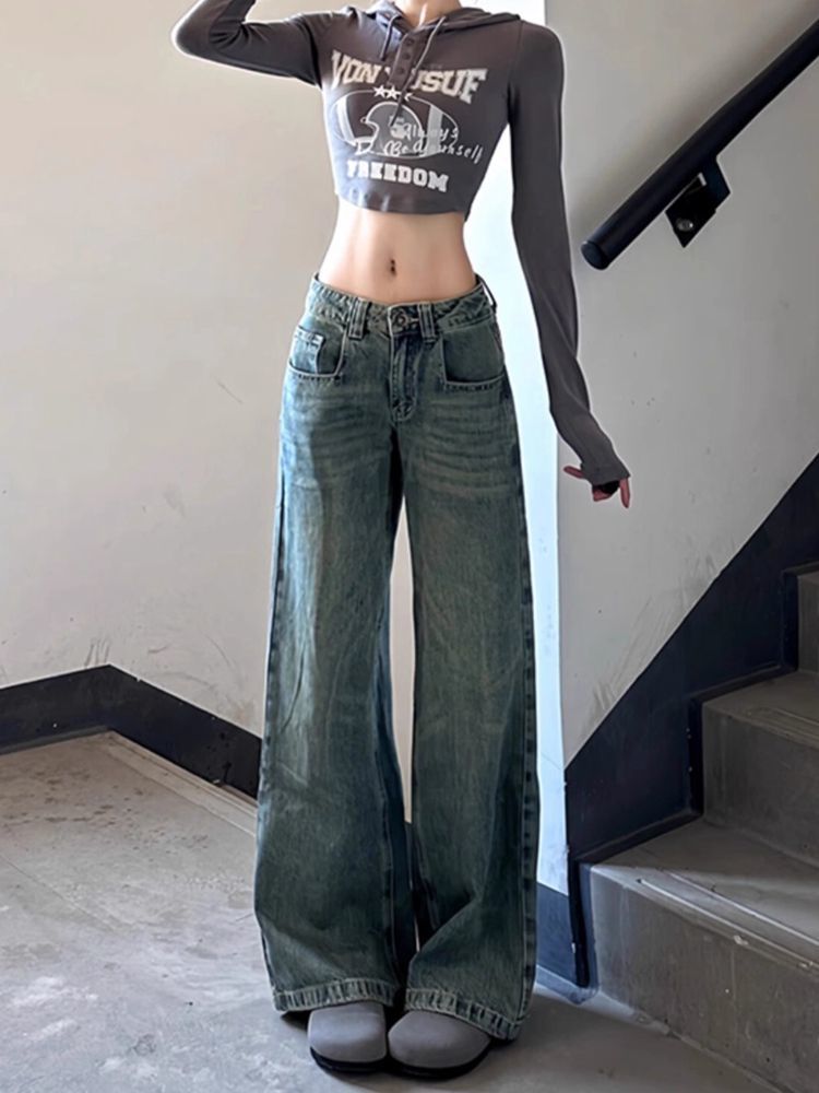 Коричневые джинсы Harajuku Y2K – обзор и цена Japanese Street Fashion Female